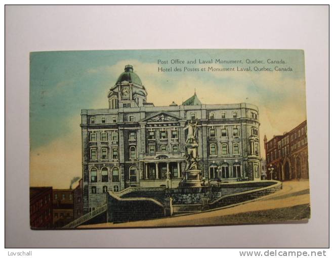 Quebec. - Post Office And Laval Monument.. (31 - 8 - 1935) - Québec - Beauport