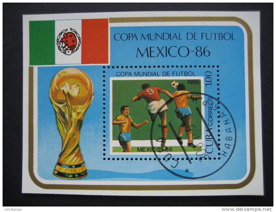 CUBA  1985   "MEXICO  -86"  FOOTBALL  WORLD  CUP   MINIATURE  SHEET  1st  ISSUE - Other & Unclassified