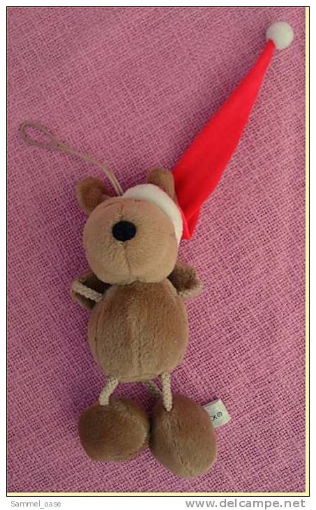 Karlchen Maus Von W. Steinbeck  -  Mit Rot-weißer Winter-Zipfelmütze  -  Größe Ca. 15 Cm - Cuddly Toys
