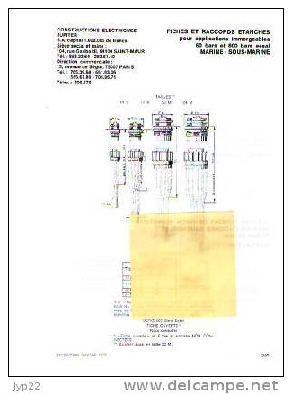 Fiche Marine Nationale Fiche & Raccord Etanche Marine & Sous Marine - Constructions Electriques JUPITER Saint Maur - Equipo