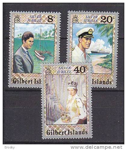 P3441 - BRITISH COLONIES GILBERT Yv N°41/43 ** Silver Jubilee - Gilbert- En Ellice-eilanden (...-1979)