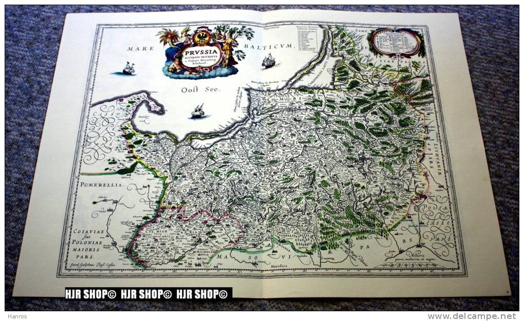 Deutschland Um 1600, Alter Lichtdruck Um 1920 Choloriert - Landkarten