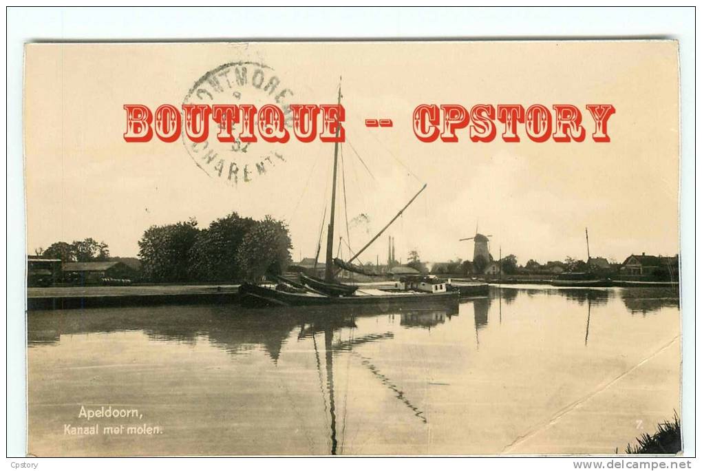 NETHERLANDS - APELDOORN - Kanaal Met Molen - Moulin à Vent - Nederland - Dos Scané - Apeldoorn