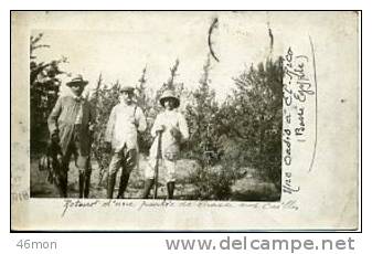 Chasse.Retour D´une Partie De Chasse Aux Cailles En  Basse-Egypte.Carte-Photo. - Chasse