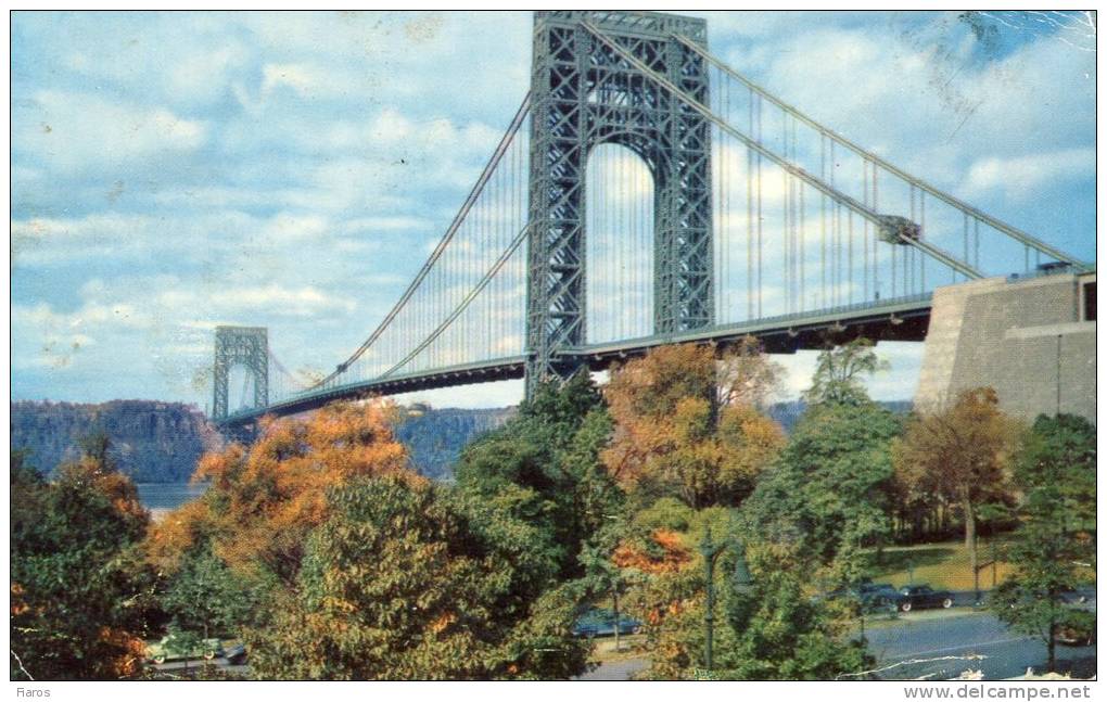 United States - George Washington Bridge And Hudson River, Connecting New York And New Jersey [Manhattan] CPM Postcard - Hudson River