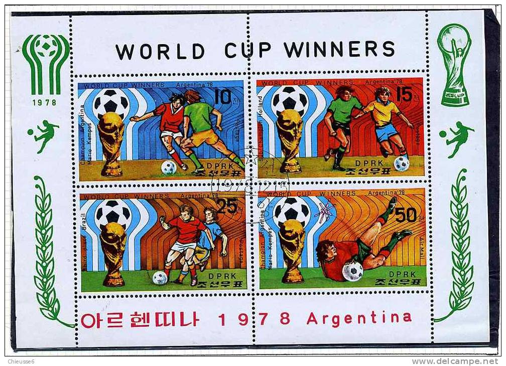 (CL 111 Ter) Corée Du Nord Ob Feuillet  - "Argentina 78" Coupe Du Monde De Foot (lot 31 - 1978 – Argentine