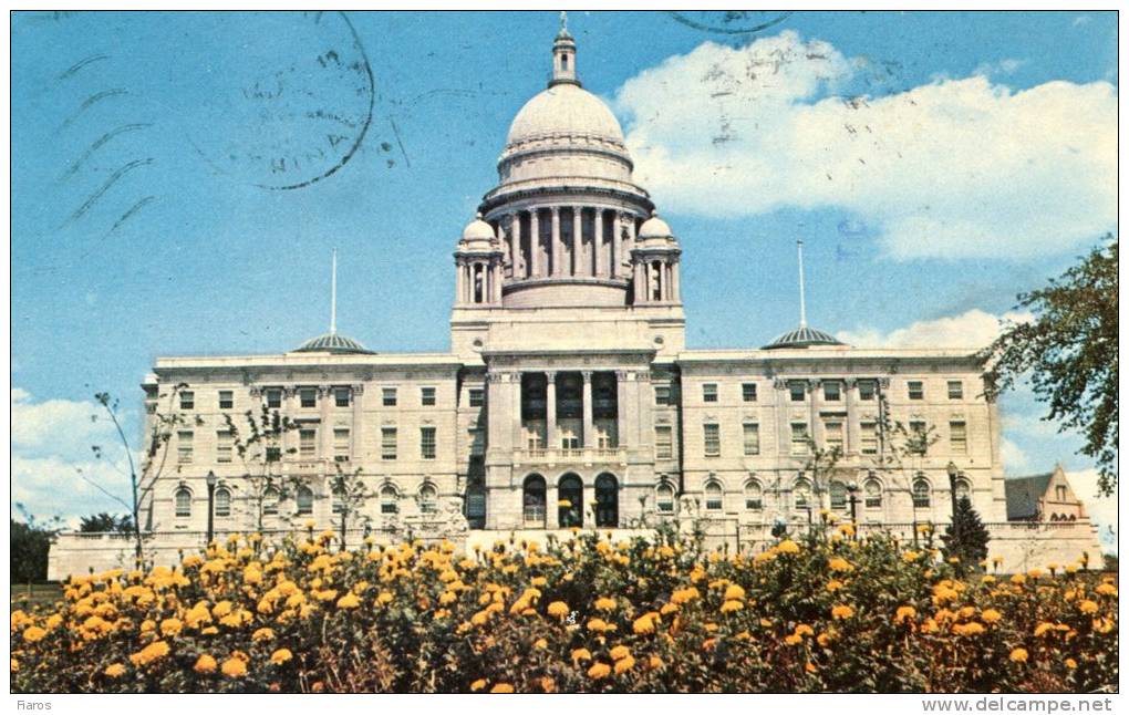 United States - RHODE ISLAND STATE HOUSE - U.S. Route 1, Providence, Rhode Island, W/ Propaganda Postmark [CPM Postcard] - Providence