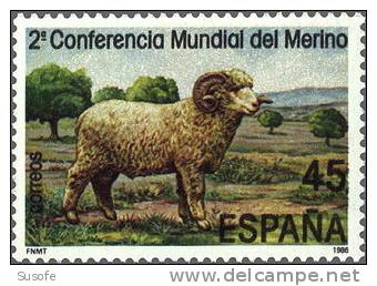 España 1986 Edifil 2839 Sello ** Conferencia Mundial Oveja Merina 45Pts Spain Stamps Espagne Timbre Briefmarke Spanien - Nuevos