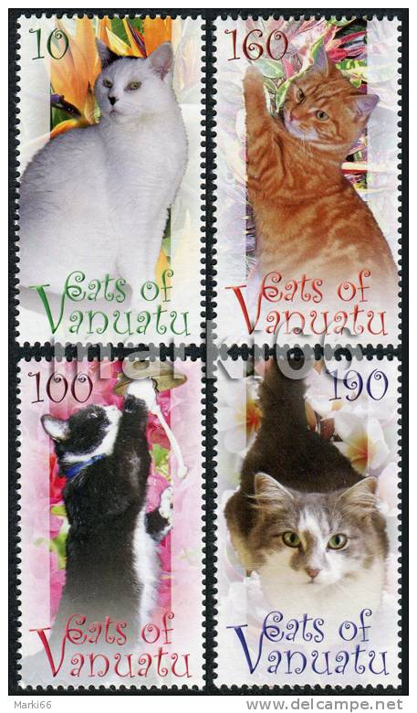 Vanuatu - 2010 - Domestic Cats - Mint Stamp Set - Vanuatu (1980-...)