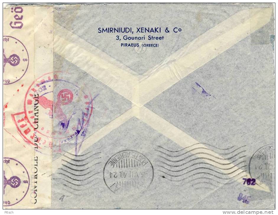 Griechenland - Flugpost 1940 Doppelzensur Nach Deutschland - Storia Postale