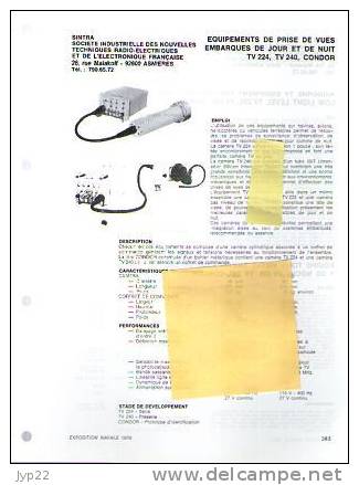 Fiche Marine Nationale Equipement De Prise De Vues Embarquées Jour/Nuit TV 224 & 240 , Condor - SINTRA Asnières - Equipaggiamento