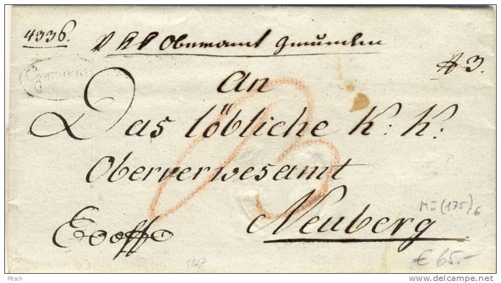 Österreich - Gmunden 1827 Nach Neuberg - Seltener Stempel - ...-1850 Préphilatélie