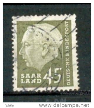 1957 GERMANY SAAR PRESIDENT HEUSS MICHEL: 392 USED - Usados