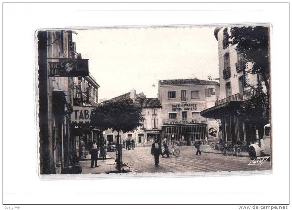 11 SIGEAN Rond Point, Animée, Café De France, Tabac, Ed Morina, CPSM 9x14, 195? - Sigean