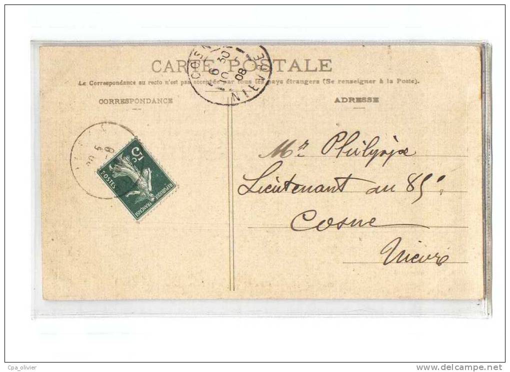 11 SIGEAN Sortie De Sigean, Coté De Narbonne, Animée, Carte Toilée, Colorisée, Ed Sagnes, 1908 - Sigean
