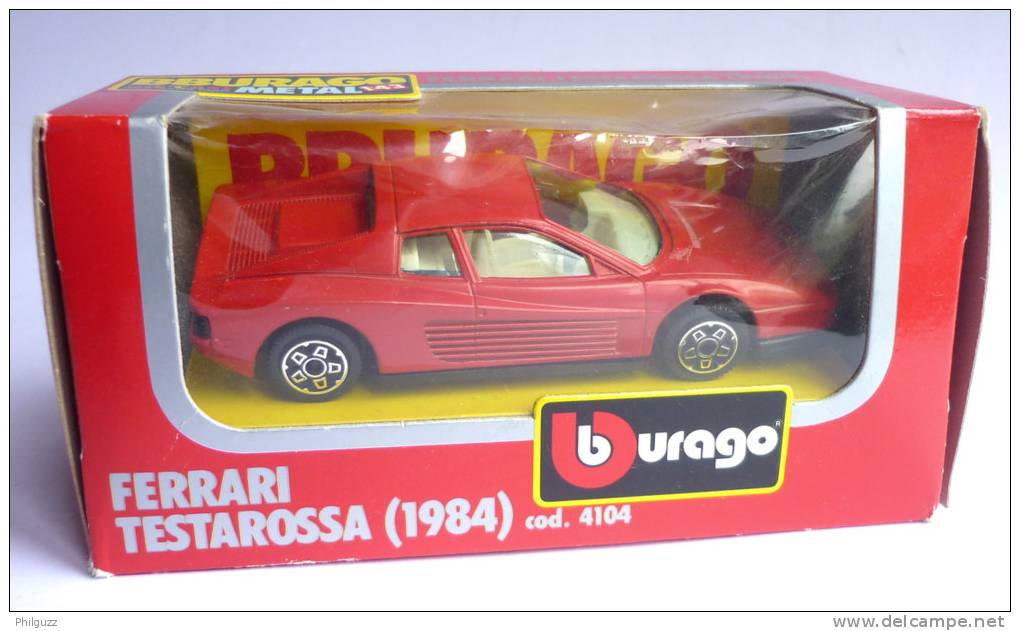 VOITURE - AUTOMOBILE -  BURAGO - FERRARI TESTAROSSA 1984 - 1/43 ème EN BOITE NEUVE - Burago