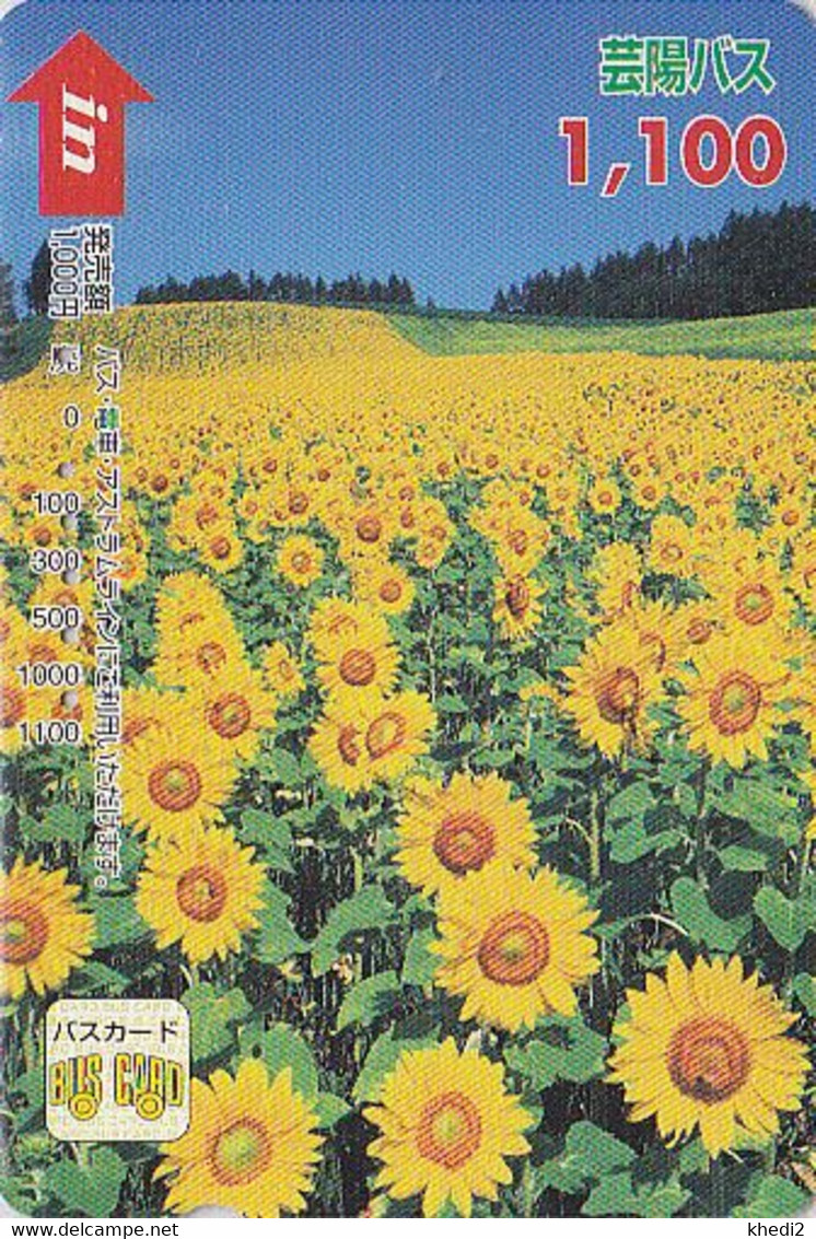 Carte Prépayée Japon - Fleur TOURNESOL - SUNFLOWER Japan Prepaid Card - Blume Karte - Hiro 1542 - Fleurs