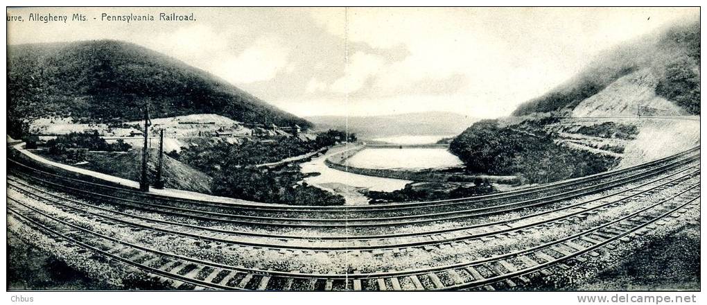 Horseshoe Curve Allegheny Mts. Pennsylvania Railroad (double Folded Card) - Ouvrages D'Art