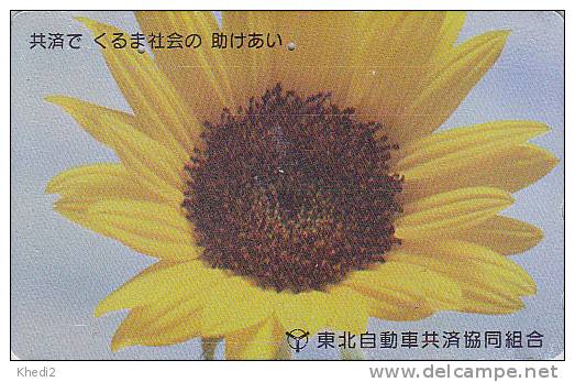 Télécarte Japon - Fleur TOURNESOL  - SUNFLOWER Japan Phonecard - Sonnenblume Telefonkarte - 1558 - Fleurs