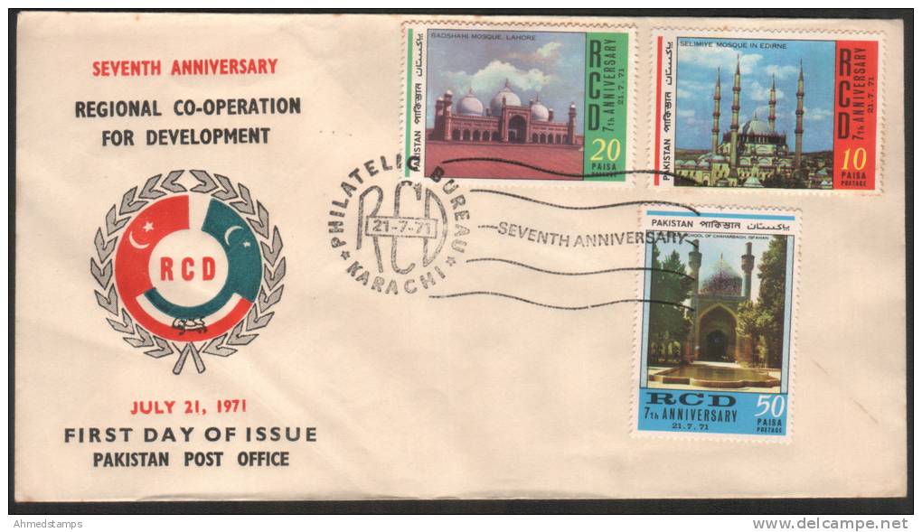 PAKISTAN 1971 MNH FIRST DAY COVER RCD SEVENTH ANNIVERSARY REGIONAL CO-OPERATION FOR DEVELOPMENT TURKEY - Pakistan