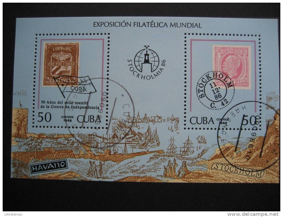 CUBA  1986   "STOCKHOLMIA  ´86"  STAMP  EXHIBITION    MINIATURE  SHEET - Other & Unclassified