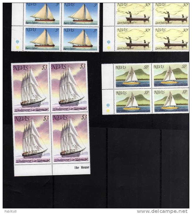 NEVIS 1980 FAMOUS WINDJAMMER SHIP BOAT - FAMOSO VELIERO NAVI BARCHE MNH - St.Kitts-et-Nevis ( 1983-...)