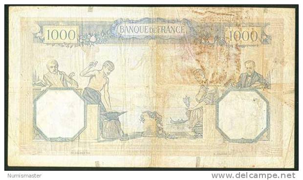 1000 FRANCS , 23.12.1937. CERES E MERCURE - 1 000 F 1927-1940 ''Cérès Et Mercure''