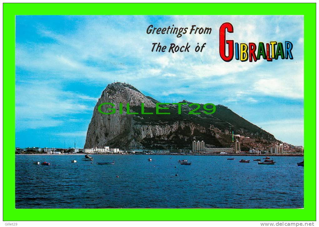 GIBRALTAR - ROCK FROM SPANISH MAINLAND ACROSS THE BAY - - Gibraltar