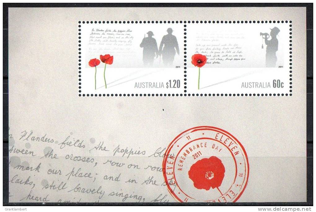 Australia 2011 Remembrance Day Minisheet MNH - Mint Stamps