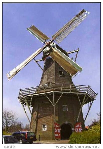 WINSUM (Groningen) - Molen/moulin - Stellingmolen 'De Ster' In 2006, Opgezeild En In Werking. Prachtige Close-up! - Sonstige & Ohne Zuordnung