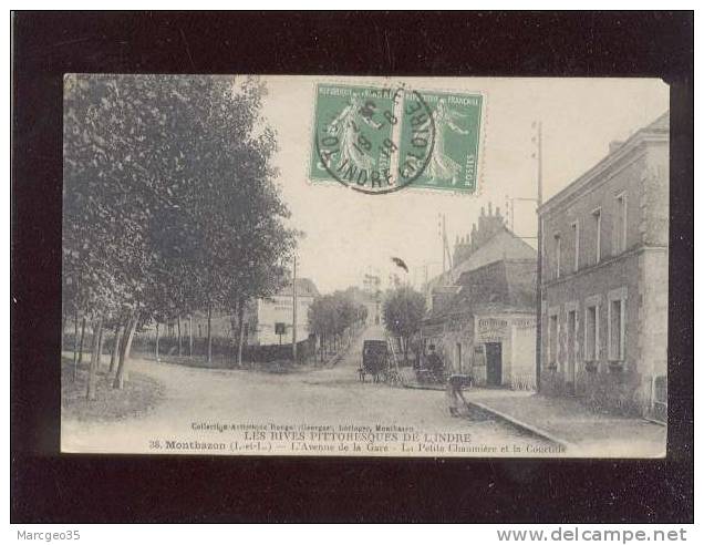 Montbazon L'avenue De La Gare La Petite Chaumière  & La Courtille édit. Rouget N°38 , Café Billard Leblanc Huile De Noix - Montbazon