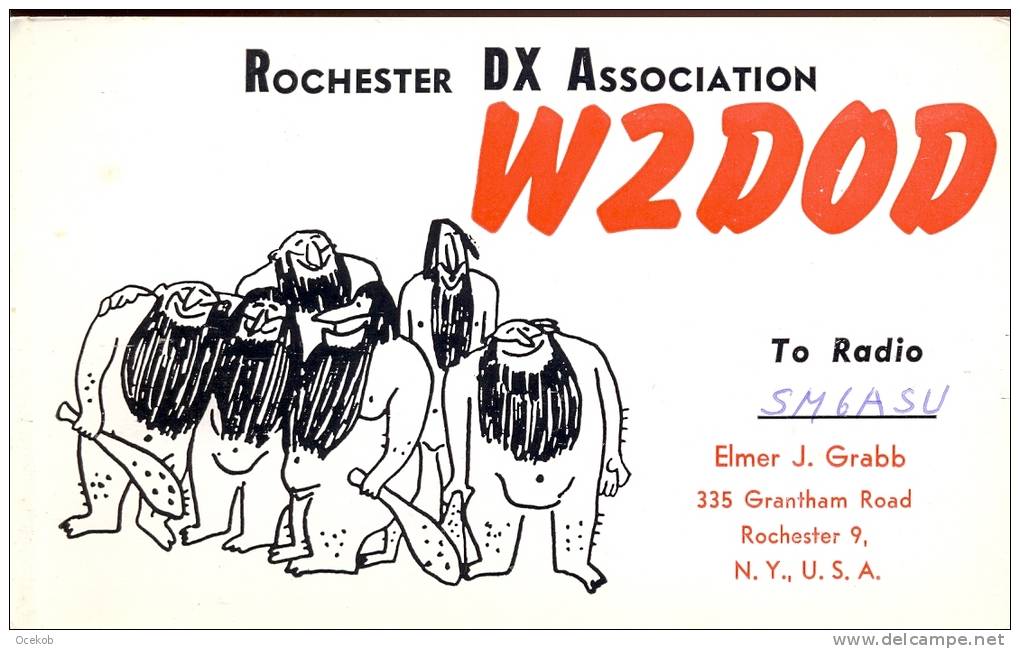 QSL - Rochester DX Association - Radio Elmer Grabb Rochester NY - USA - Otros & Sin Clasificación