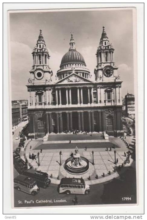 CPSM ST SAINT PAUL'S CATHEDRAL, LONDON, LONDRES, Format 9 Cm Sur 14 Cm Environ, BUS, CAR, ANGLETERRE, ROYAUME UNI - St. Paul's Cathedral