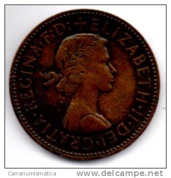 GRAN BRETAGNA 1/2 PENNY 1958 - C. 1/2 Penny