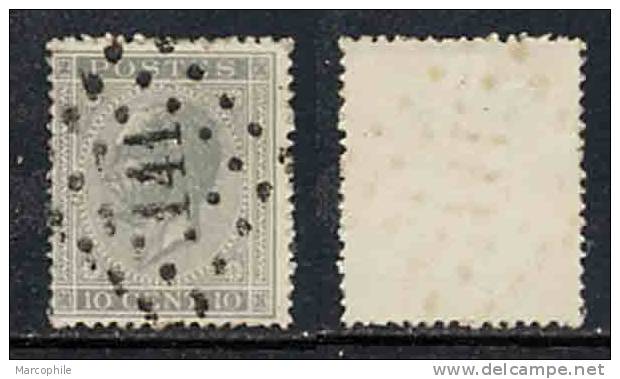 BELGIQUE / # 17 - 10 C. GRIS OBLITERE "141" GAND (ref T553) - 1865-1866 Linksprofil