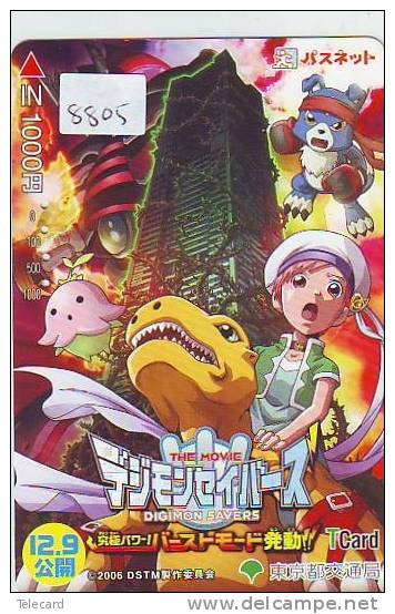 CARTE PREPAYEE JAPON * MANGA  * DIGIMON SAVERS  * ANIME (8805) JAPAN PREPAID CARD * COMIC * MOVIE * CINEMA * - Cinema