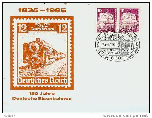 Duitsland Germany Deutschland Spec. Canc. 25 Jahre El. Zugbetrieb An Der Saar 23-06-1985 - Trains