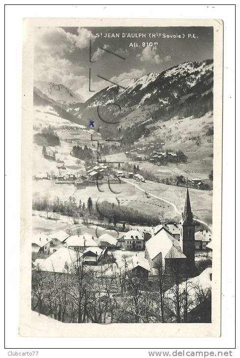 Saint-Jean-d'Aulps (74) : Vue Générale Sur La Vallée En Hiver 1947 PHOTO VERITABLE. - Saint-Jean-d'Aulps