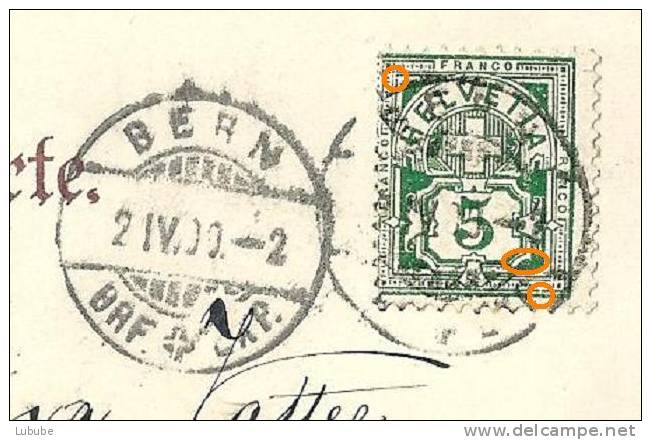 AK Bern  (Ziffern-Abart)             1900 - Errors & Oddities