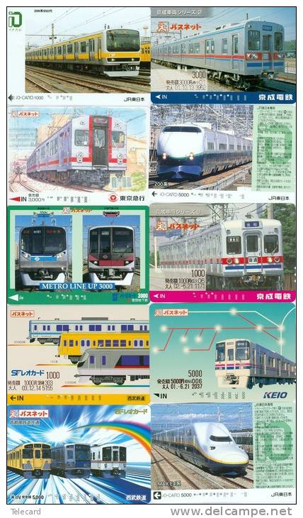 JOLI LOT De 90 CARTES PREPAYEES DIFFERENTES Japon (LOT 211)  TRAIN * DIFFERENT Japan CARDS - ZUG KARTEN - Collections