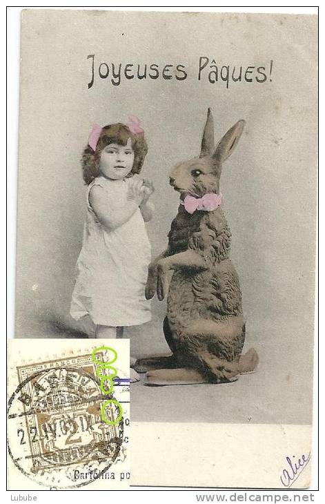 AK Joyeuse Pâques  (Ziffern-Abart)             1905 - Variétés