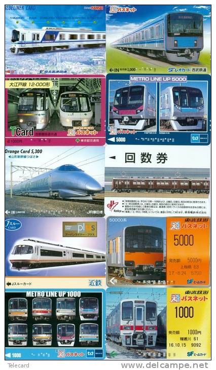 JOLI LOT De 90 CARTES PREPAYEES DIFFERENTES Japon (LOT 214)  TRAIN * DIFFERENT Japan CARDS * ZUG KARTEN - Collections