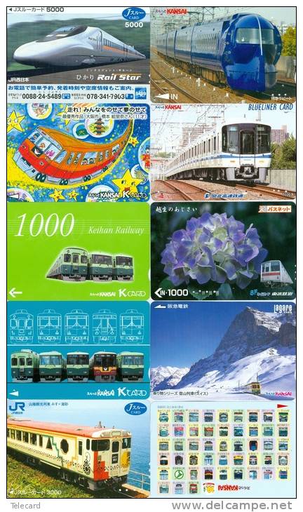 JOLI LOT De 90 CARTES PREPAYEES DIFFERENTES Japon (LOT 215)  TRAIN * DIFFERENT Japan CARDS * ZUG KARTEN - Collections