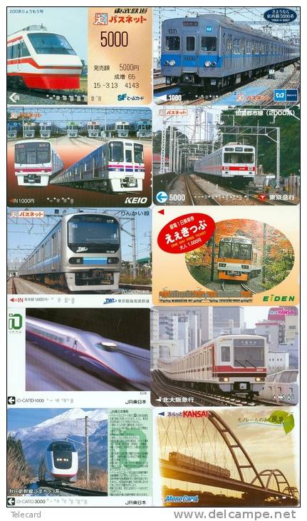 JOLI LOT De 90 CARTES PREPAYEES DIFFERENTES Japon (LOT 217)  TRAIN * DIFFERENT Japan CARDS * ZUG KARTEN - Collections