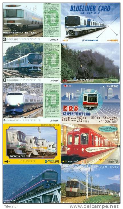 JOLI LOT De 90 CARTES PREPAYEES DIFFERENTES Japon (LOT 218)  TRAIN * DIFFERENT Japan CARDS * ZUG KARTEN - Collections