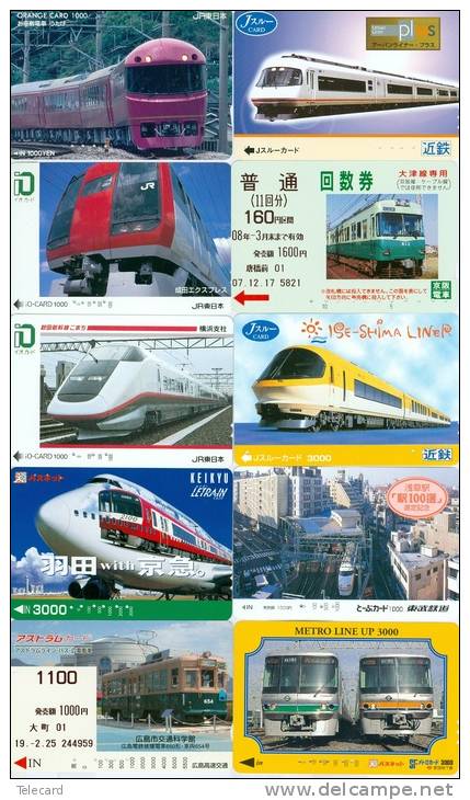 JOLI LOT De 90 CARTES PREPAYEES DIFFERENTES Japon (LOT 221)  TRAIN * DIFFERENT Japan CARDS * ZUG KARTEN - Verzamelingen