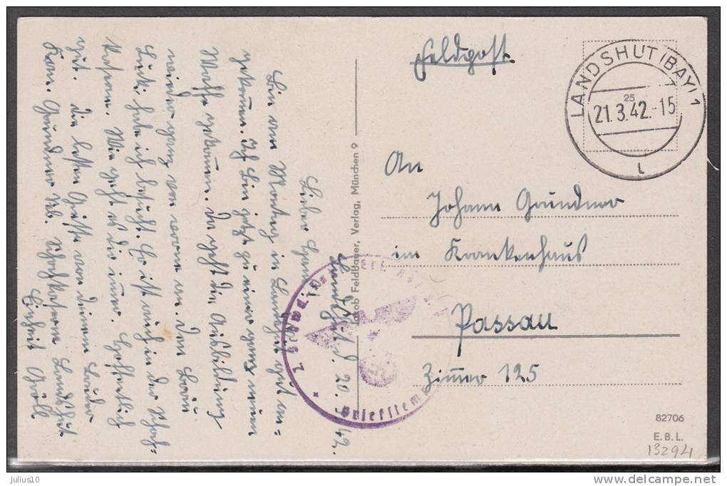 GERMANY 1942 Feldpost Landshut Ndb Panorama #13294 - Landshut