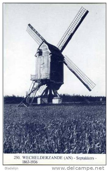 WECHELDERZANDE Bij Lille (Antw.) - Molen/moulin - Blauwe Prentkaart Ons Molenheem Van De Verdwenen Houten Molen - Lille