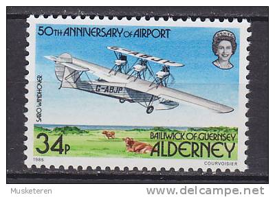 Alderney 1985 Mi. 22    34 P Flughafen Von Alderney Flugboot Saro A. 21 Windhover MNH** - Alderney