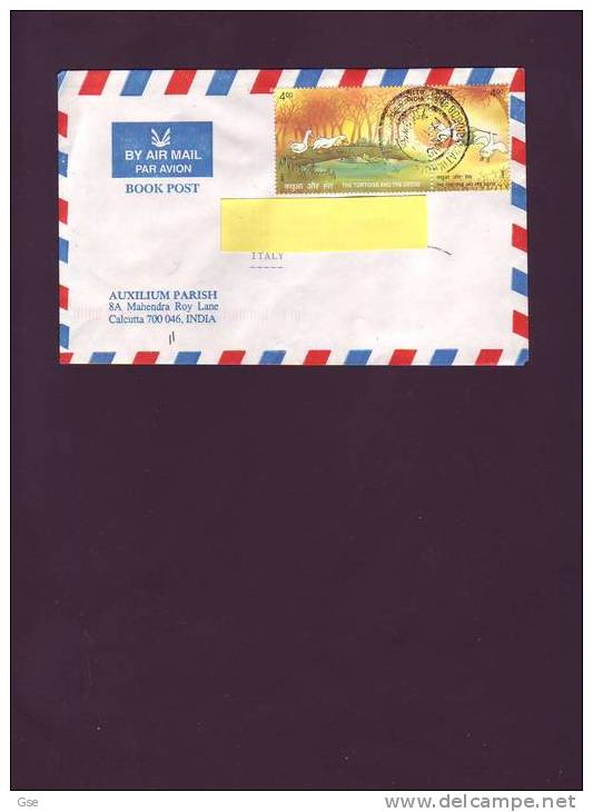 INDIA 2005  -  Lettera Per L'Italia -  Favola "La Tartaruga E Le Oche" - Infanzia - Fauna - Cartas & Documentos